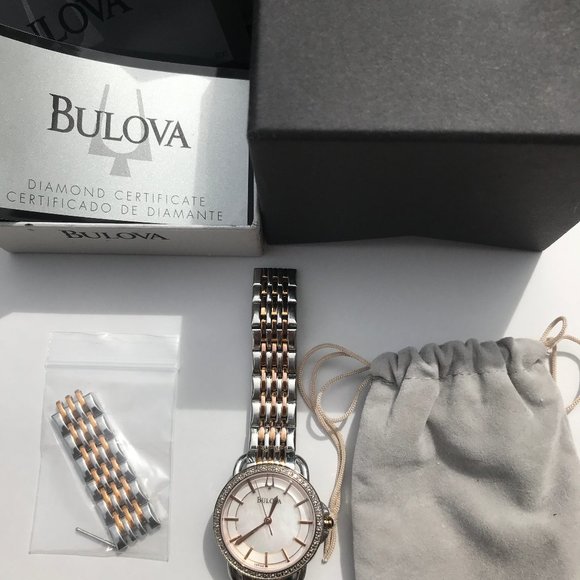 Bulova Women's 98R144 Diamond Two Tone Watch - Picture 2 of 7